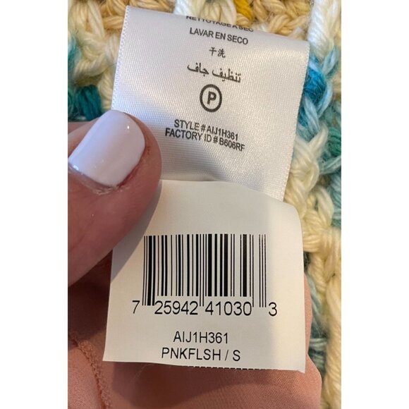 BCBGMaxAzria Blush Pink One Shoulder 100% Silk Ruffle Blouse Top Size S - Picture 11 of 15